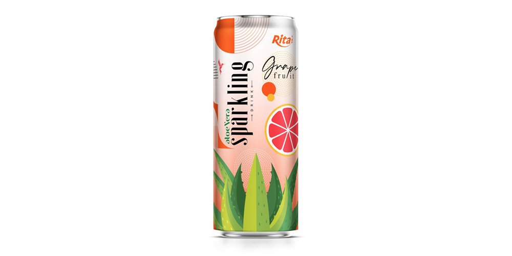 Sparkling Aloe Vera  With Grapefruit Flavor 320ml Can